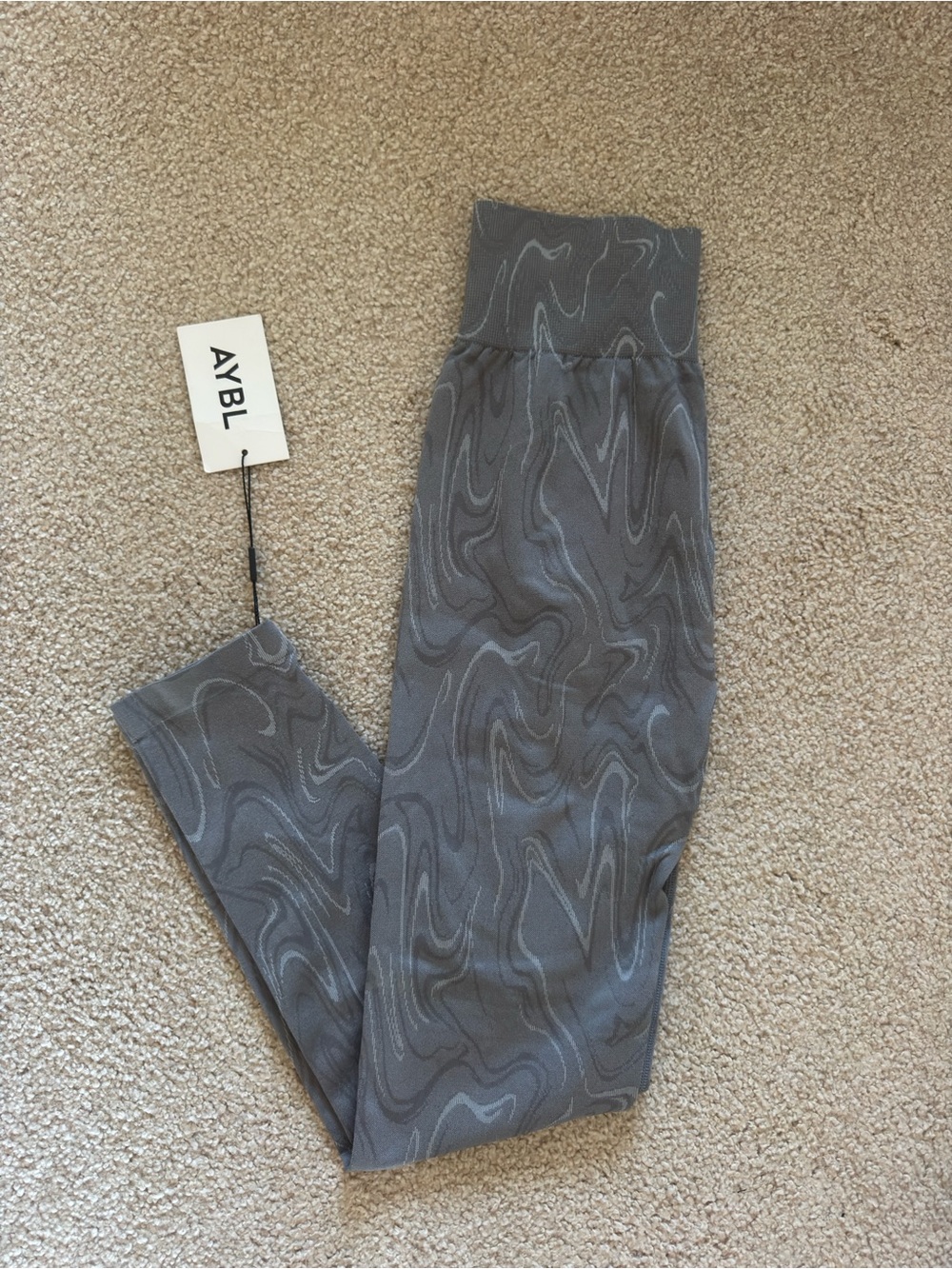 AYBL Kids' Gray Marble-Print Leggings